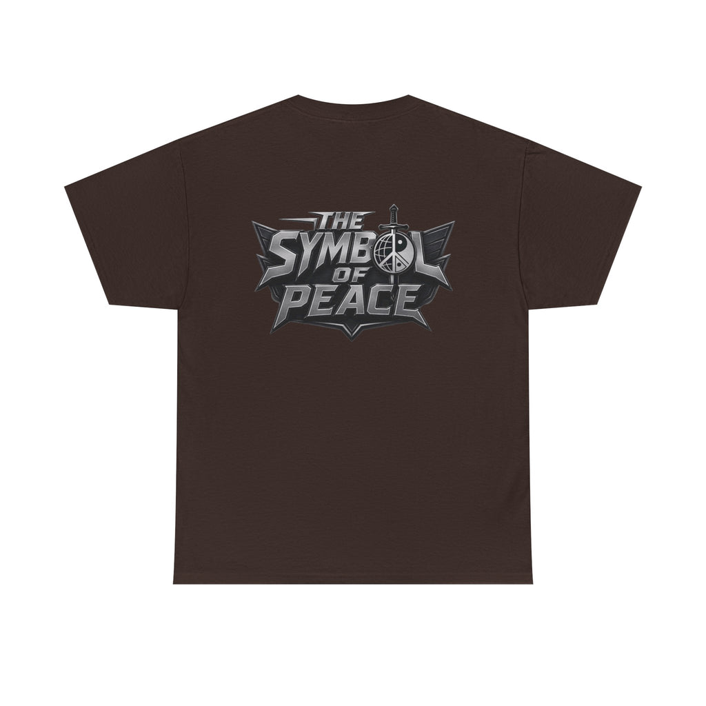 Symbol of Peace Graphic Tee — Sword & Shield Logo T‑Shirt