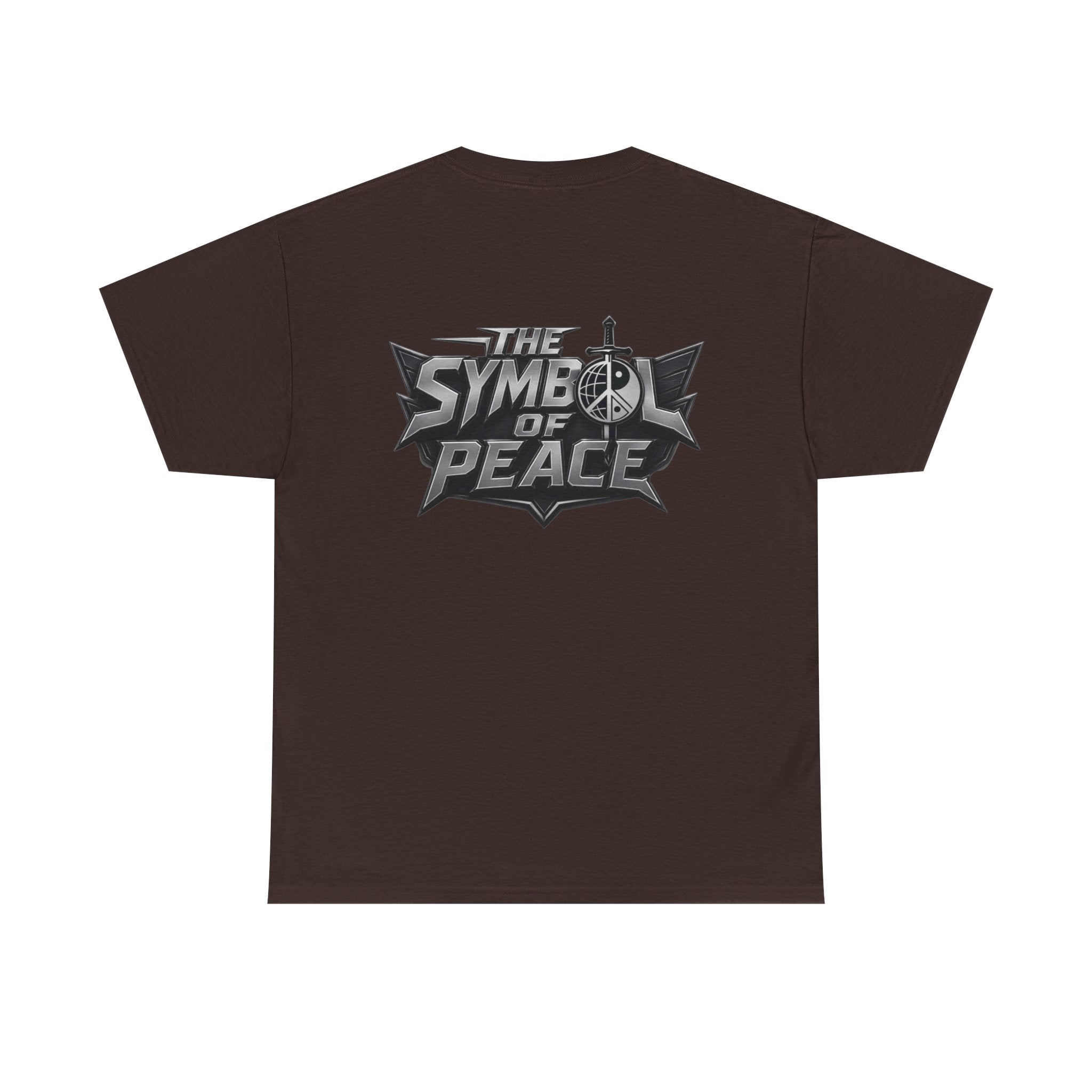 Symbol of Peace Graphic Tee — Sword & Shield Logo T‑Shirt