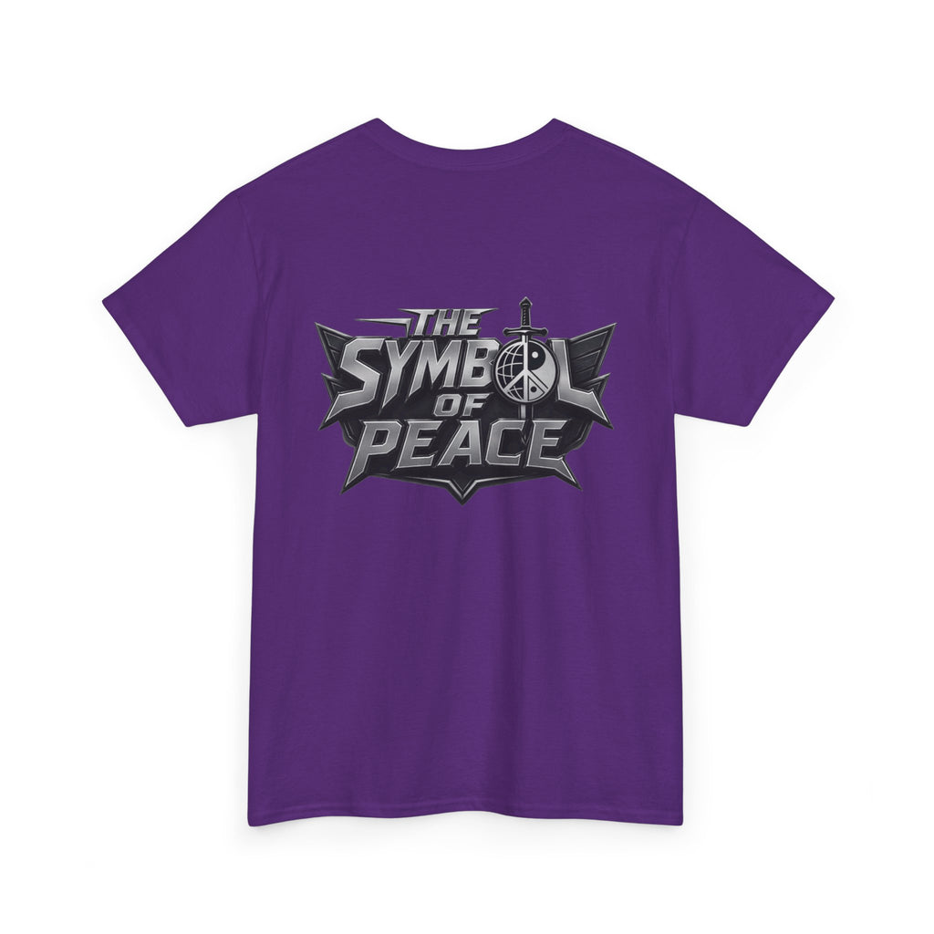Symbol of Peace Graphic Tee — Sword & Shield Logo T‑Shirt