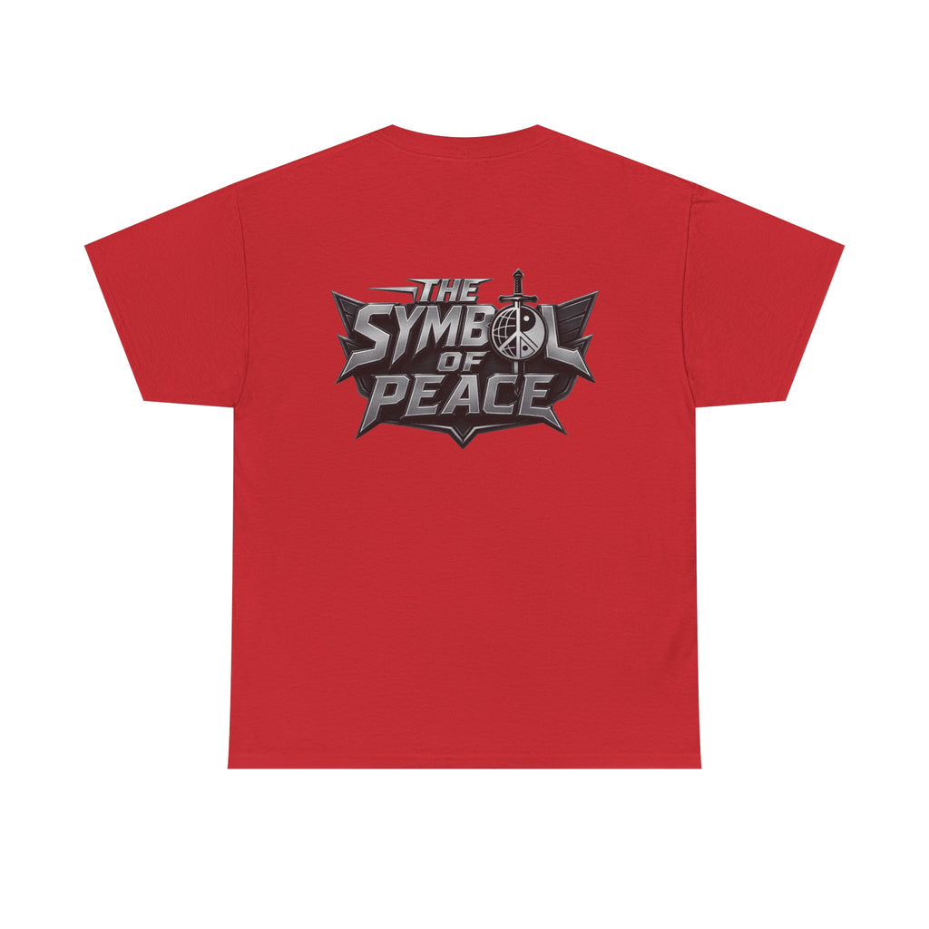 Symbol of Peace Graphic Tee — Sword & Shield Logo T‑Shirt