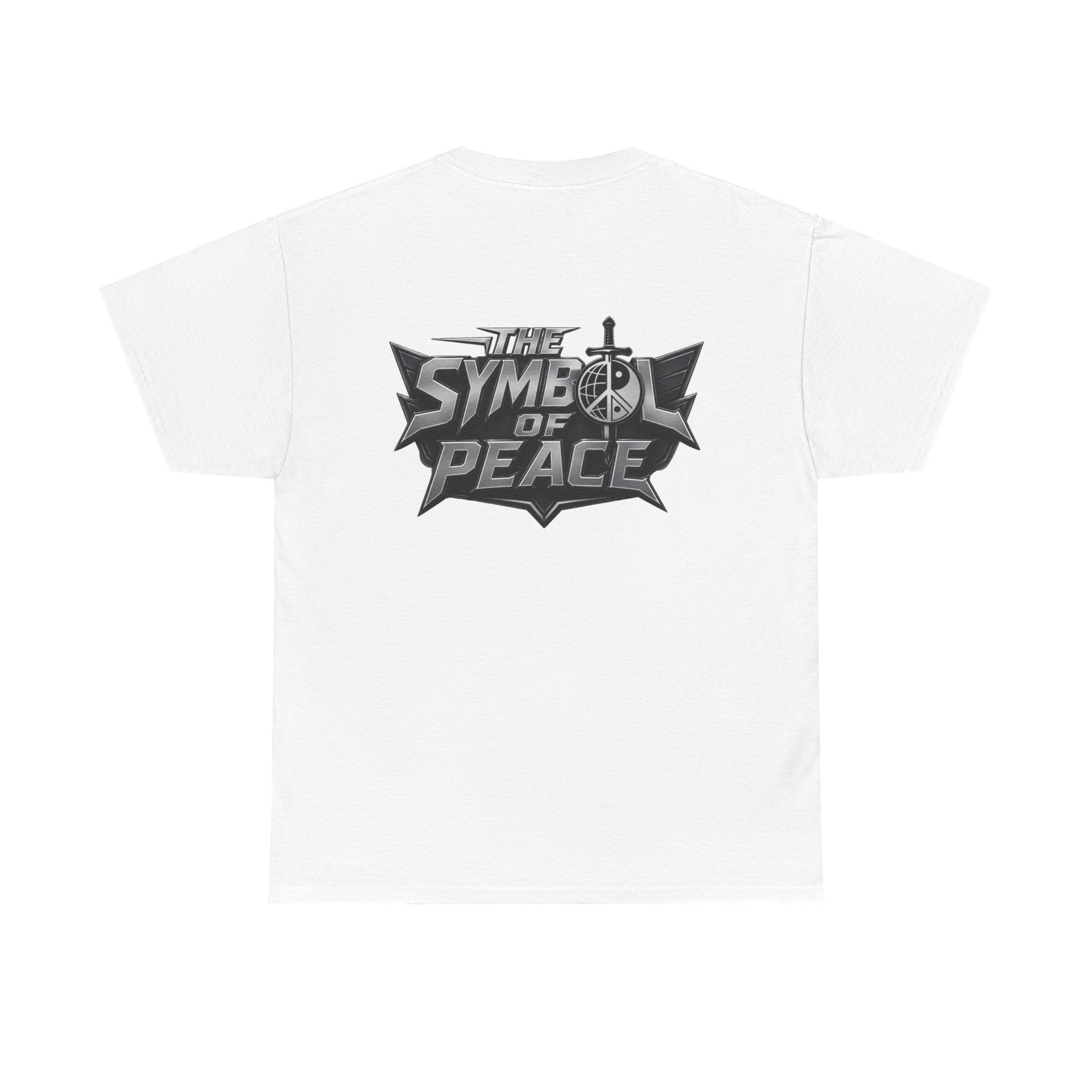 Symbol of Peace Graphic Tee — Sword & Shield Logo T‑Shirt