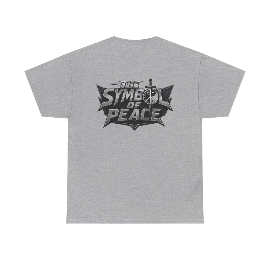Symbol of Peace Graphic Tee — Sword & Shield Logo T‑Shirt