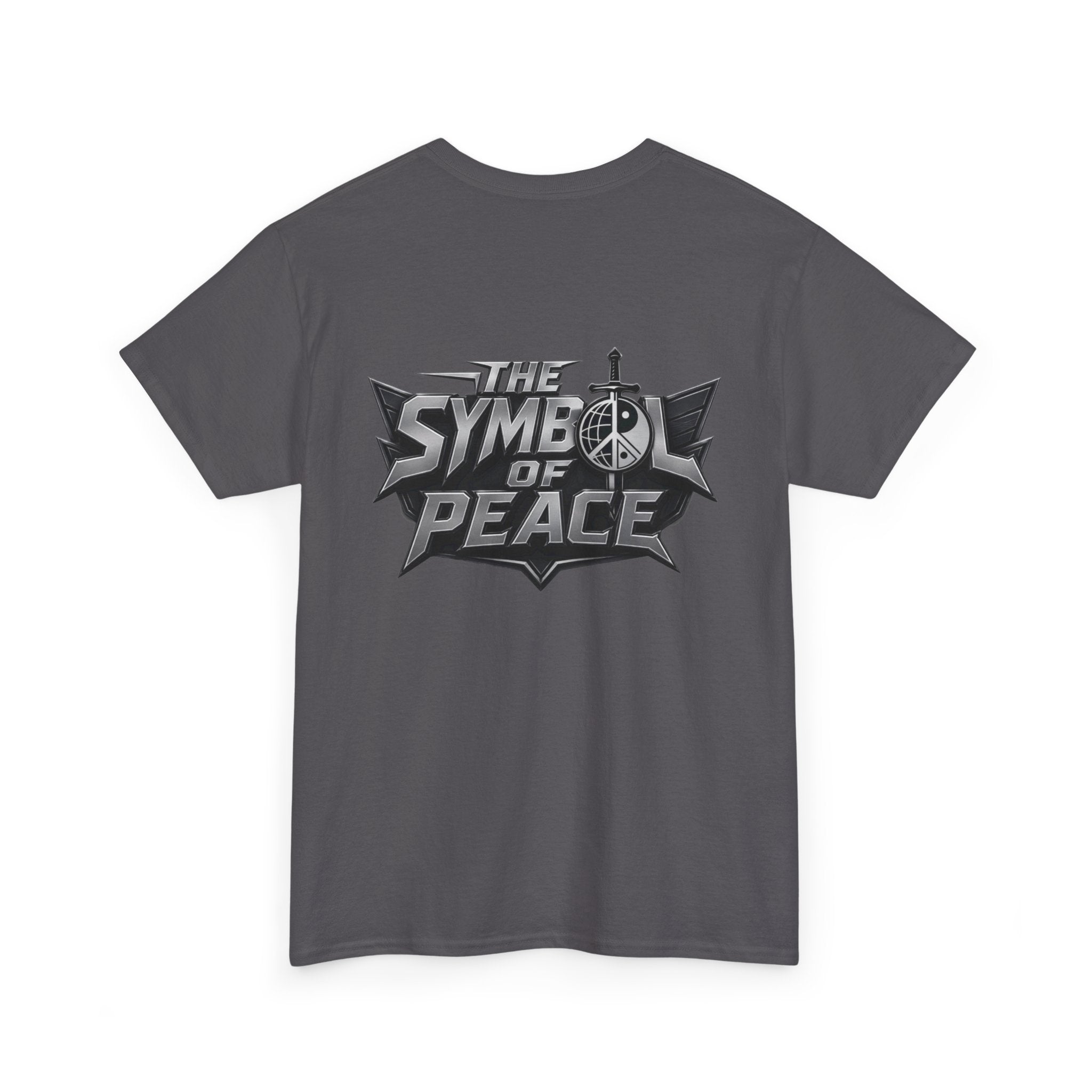 Symbol of Peace Graphic Tee — Sword & Shield Logo T‑Shirt