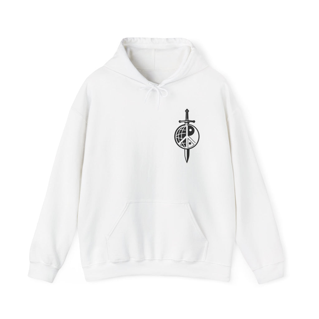 Peace Symbol Sword Hoodie — "The Symbol of Peace" Graphic Sweatshirt
