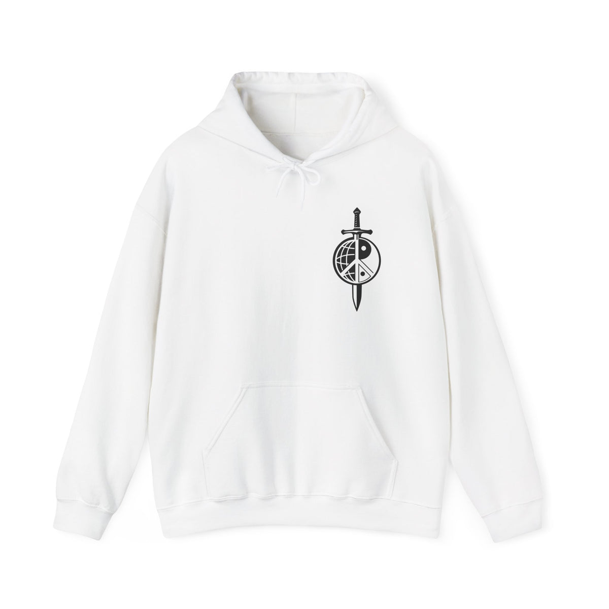 Peace Symbol Sword Hoodie — "The Symbol of Peace" Graphic Sweatshirt