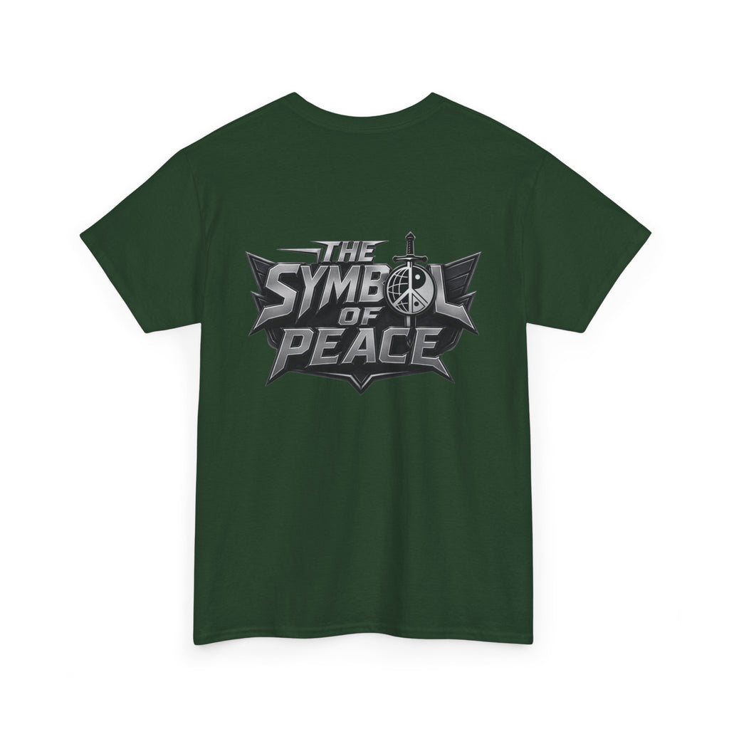 Symbol of Peace Graphic Tee — Sword & Shield Logo T‑Shirt