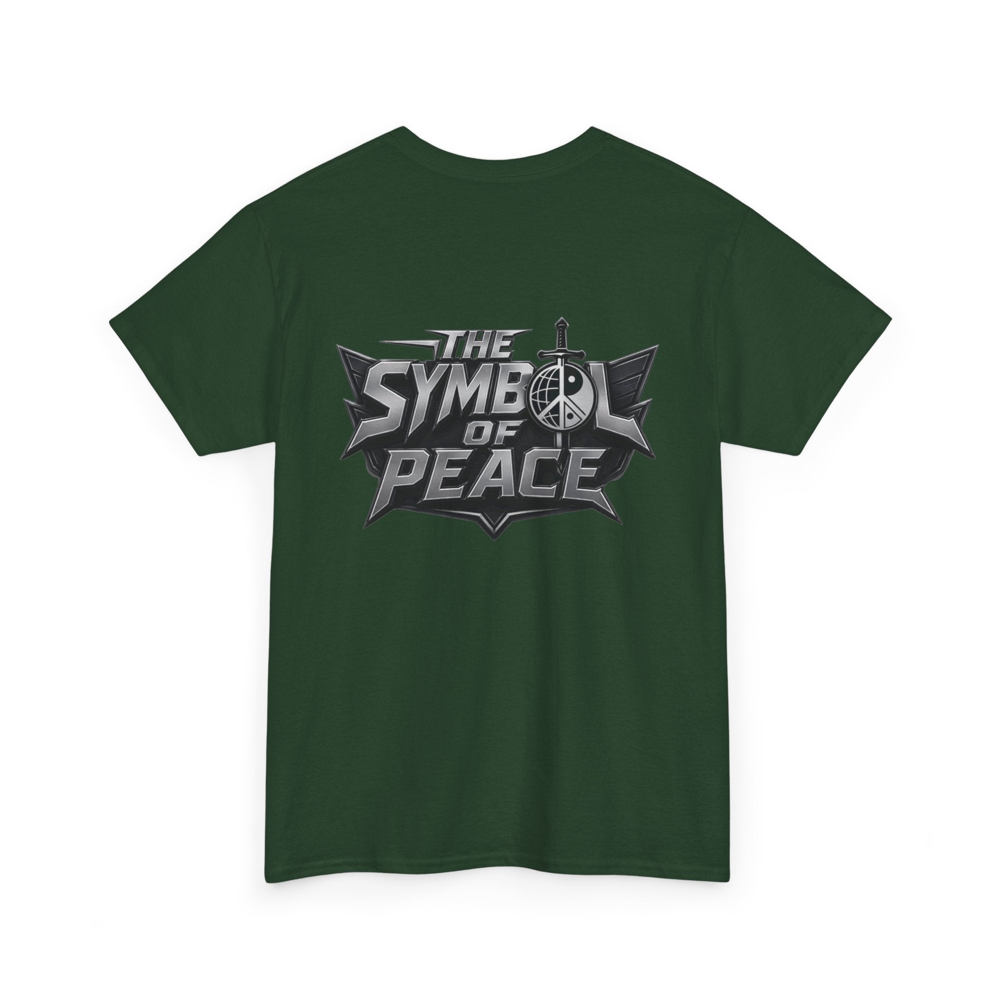 Symbol of Peace Graphic Tee — Sword & Shield Logo T‑Shirt
