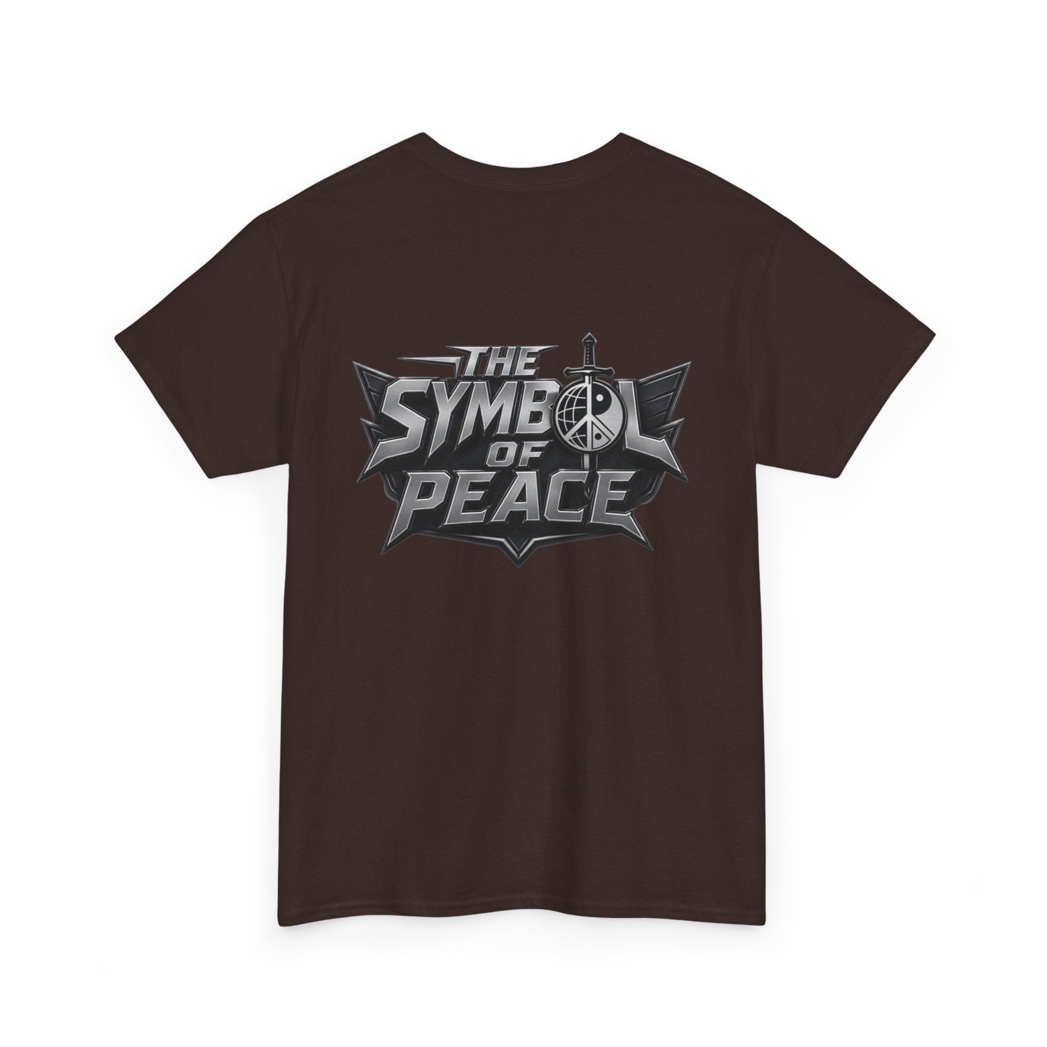 Symbol of Peace Graphic Tee — Sword & Shield Logo T‑Shirt