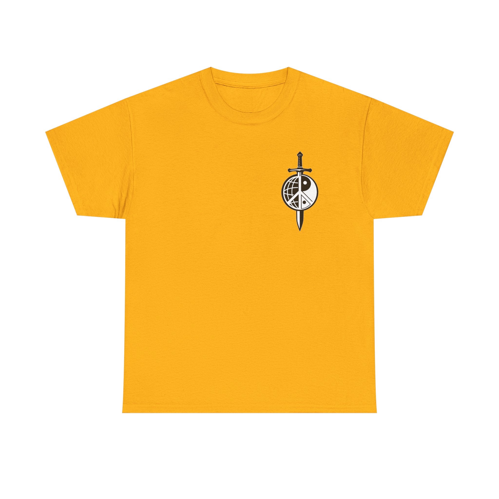 Symbol of Peace Graphic Tee — Sword & Shield Logo T‑Shirt