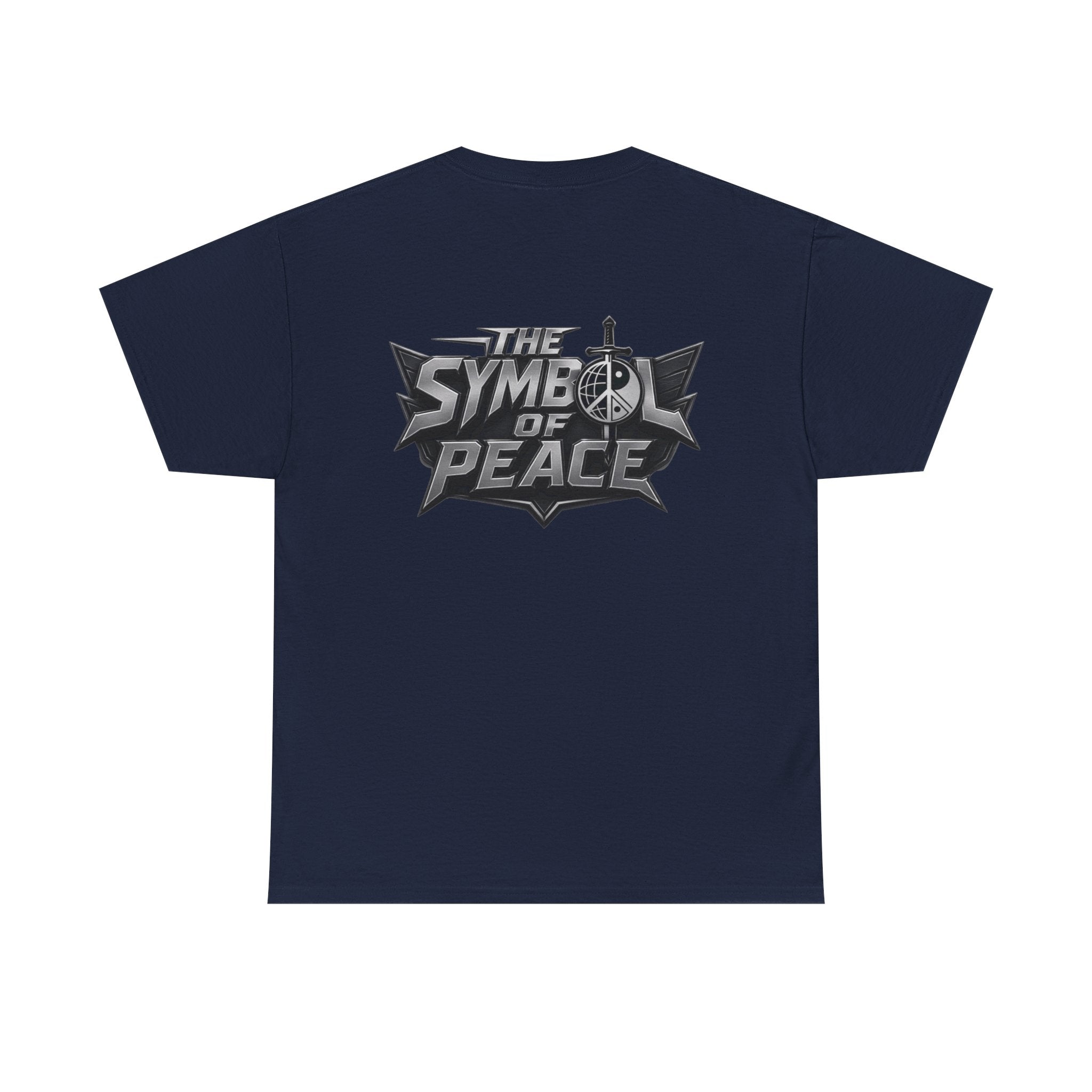 Symbol of Peace Graphic Tee — Sword & Shield Logo T‑Shirt