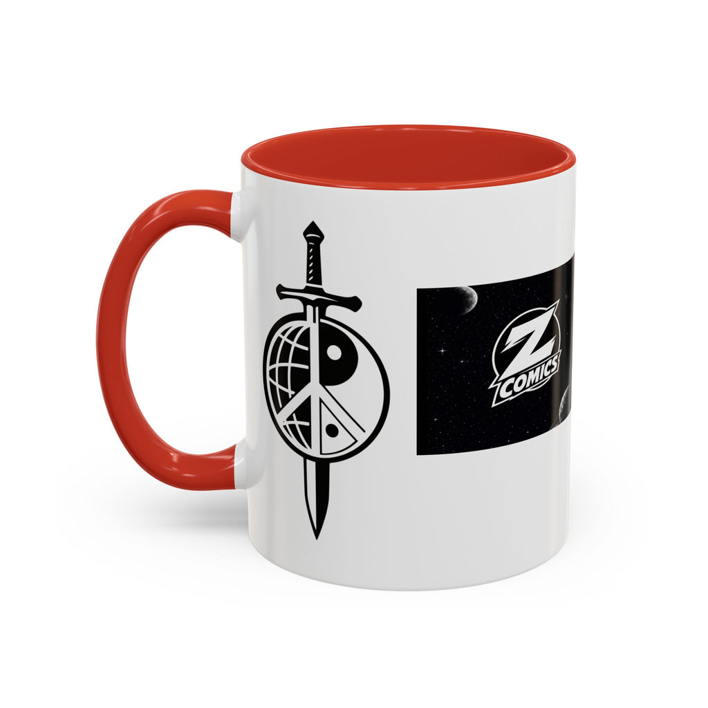Peace Globe Dagger Accent Coffee Mug — Z Comics Logo 11/15oz