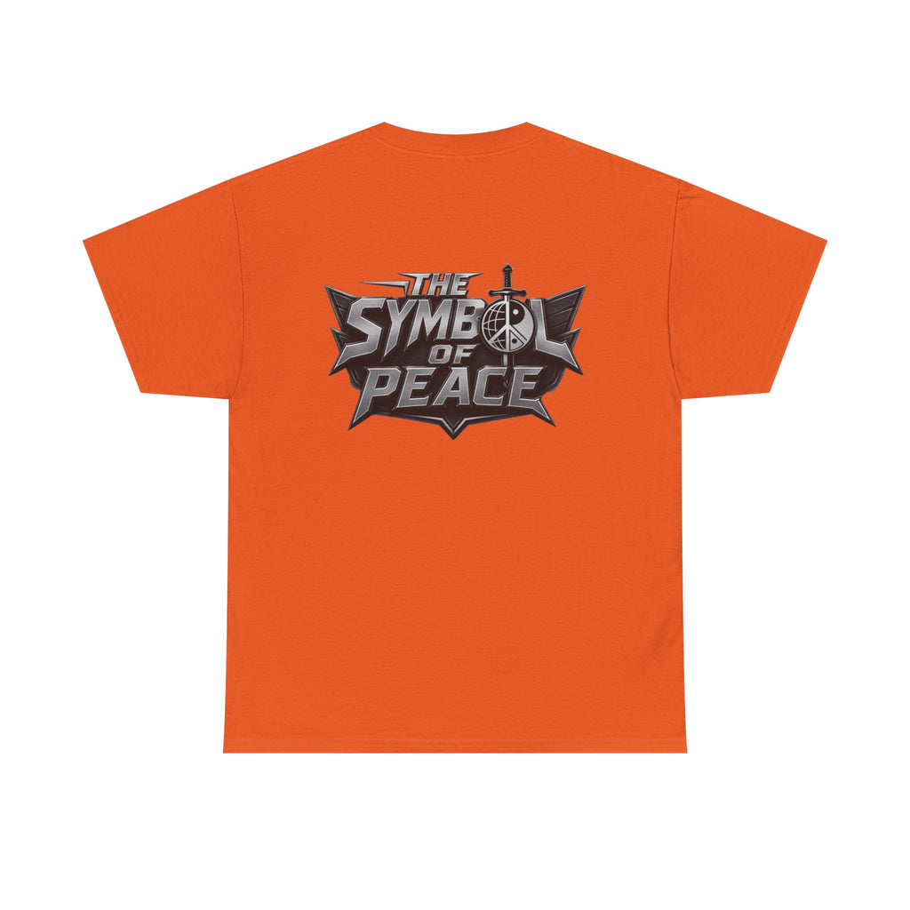 Symbol of Peace Graphic Tee — Sword & Shield Logo T‑Shirt