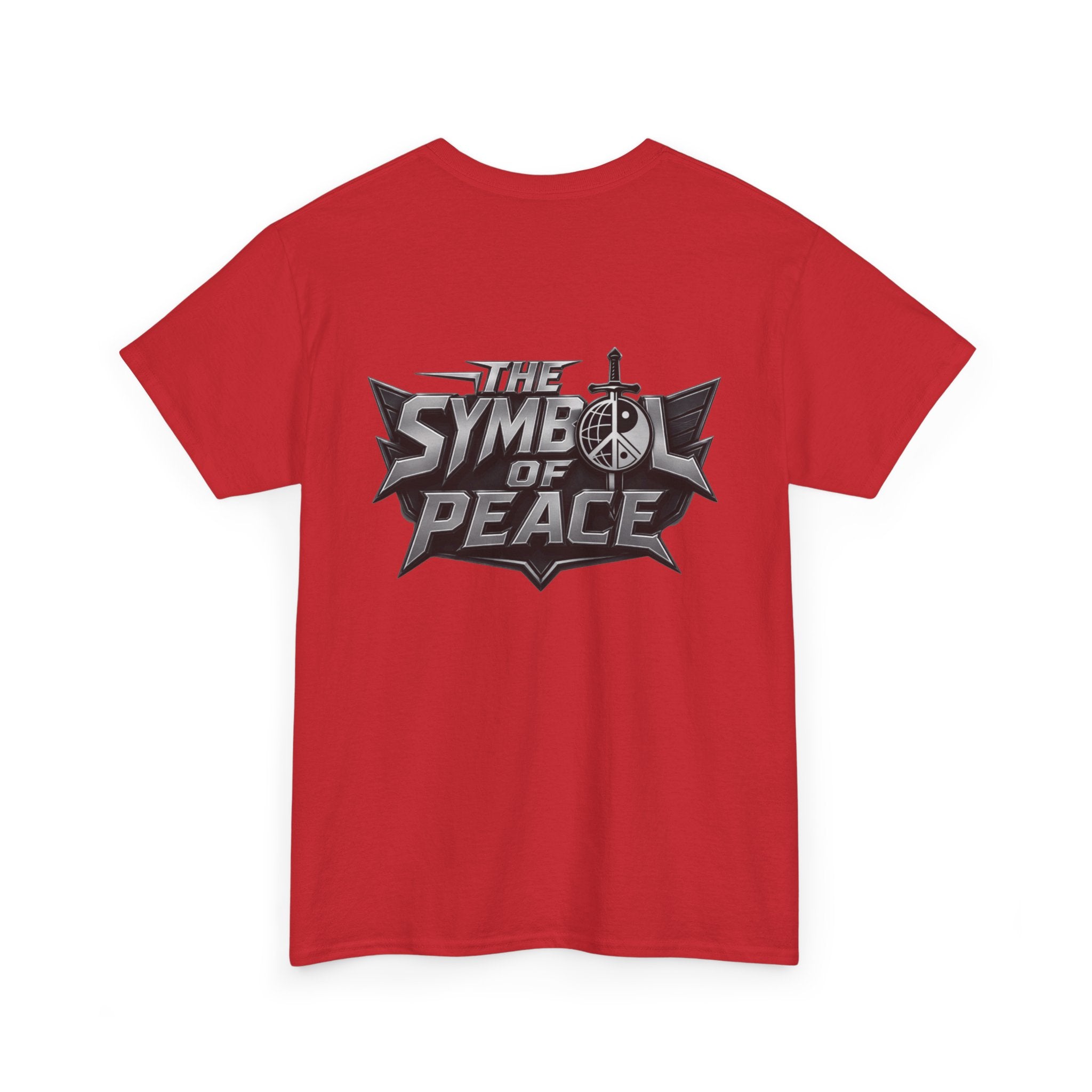 Symbol of Peace Graphic Tee — Sword & Shield Logo T‑Shirt