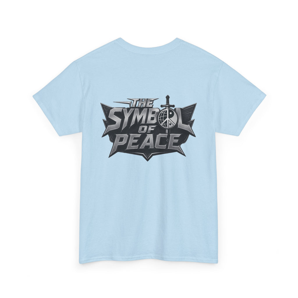 Symbol of Peace Graphic Tee — Sword & Shield Logo T‑Shirt
