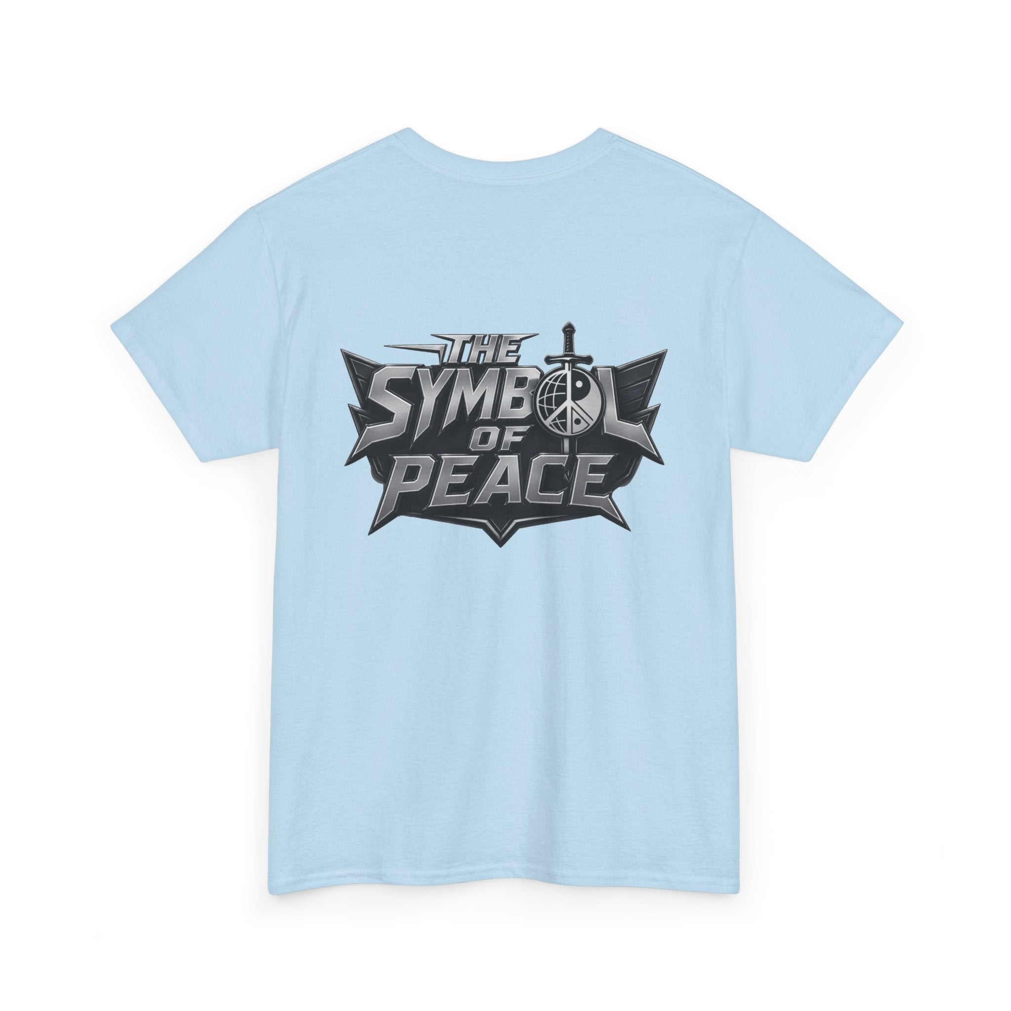 Symbol of Peace Graphic Tee — Sword & Shield Logo T‑Shirt