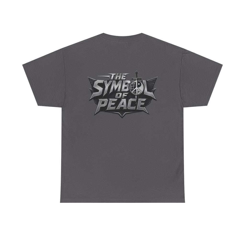 Symbol of Peace Graphic Tee — Sword & Shield Logo T‑Shirt