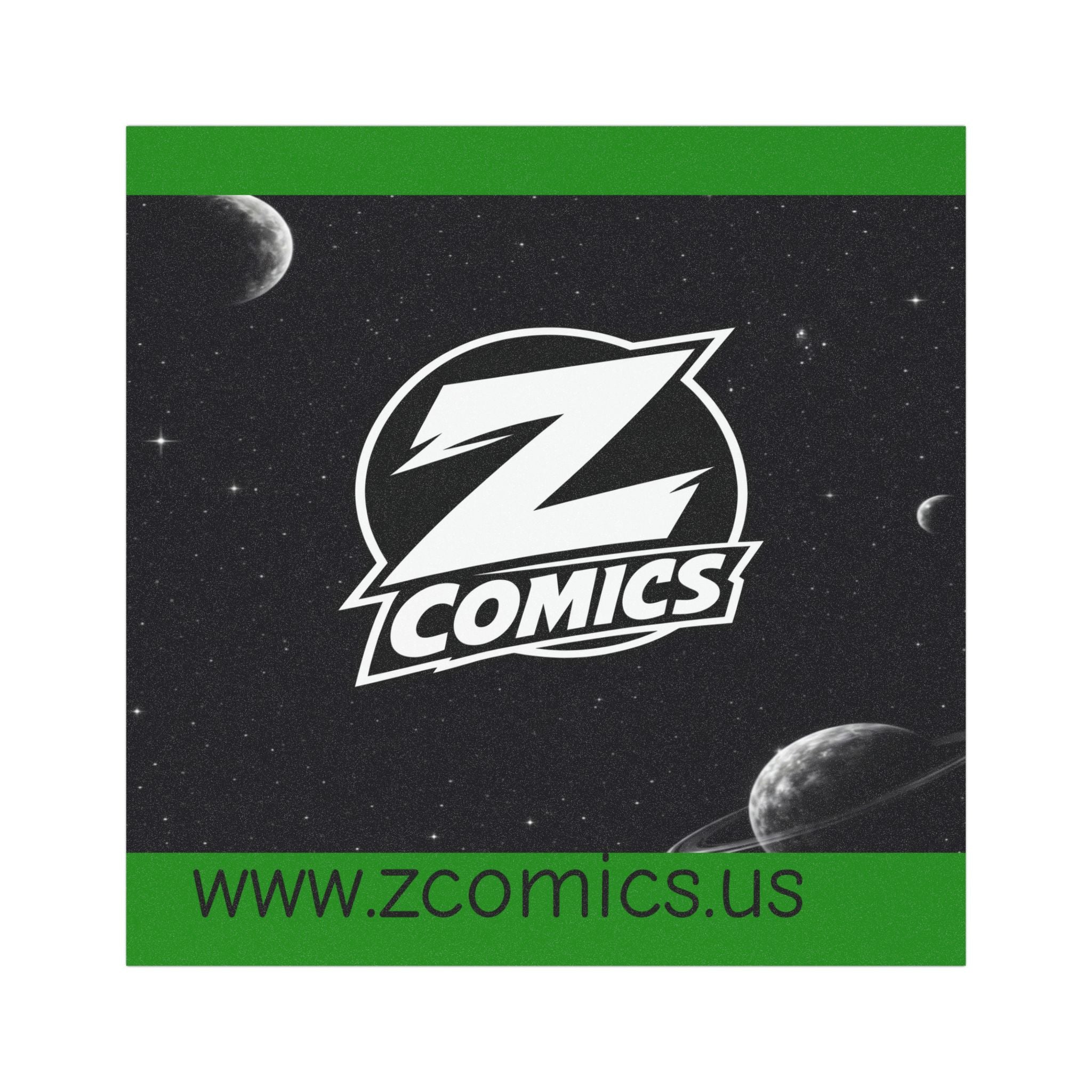 Z Comics Logo Car Magnet – Space Background w/ Website URL