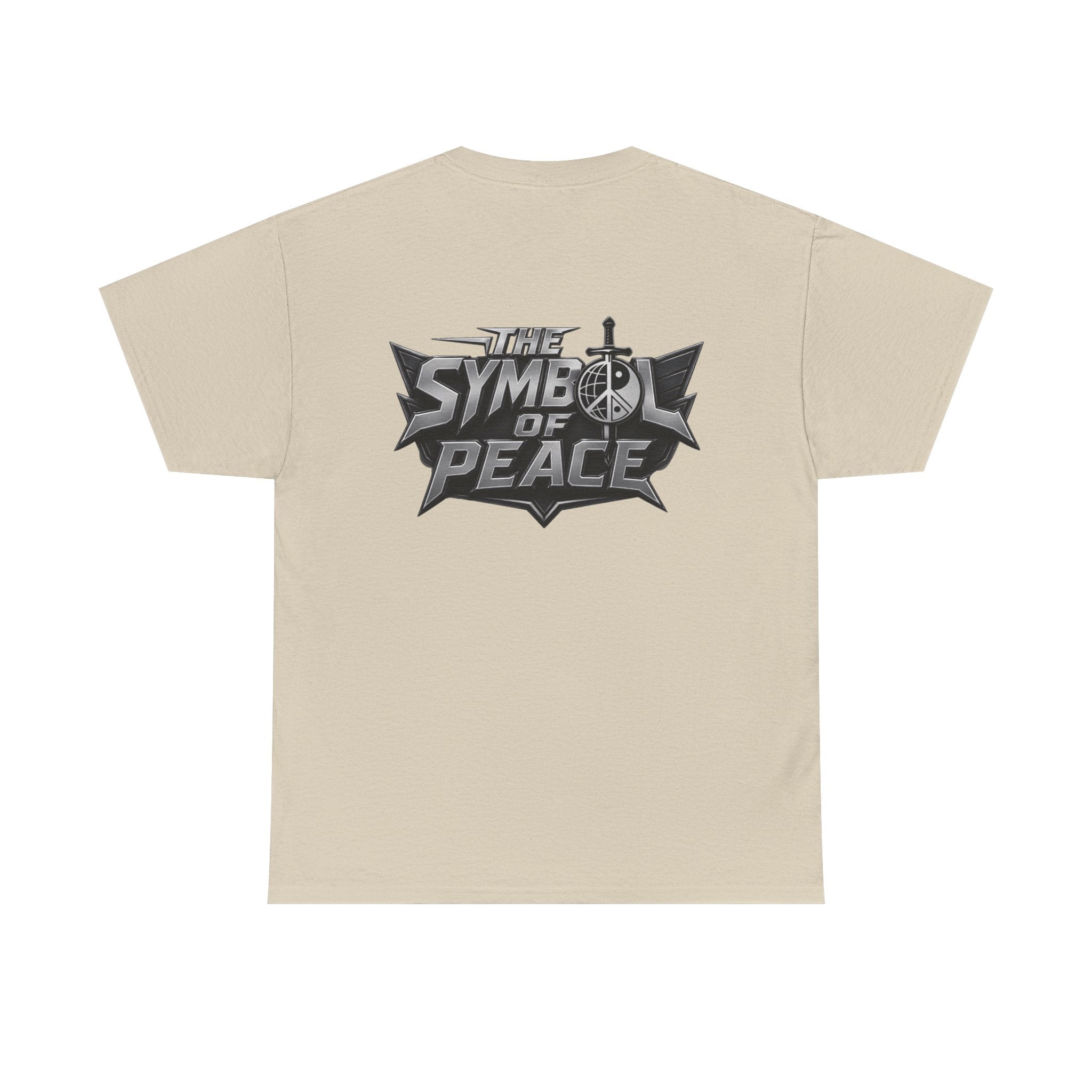 Symbol of Peace Graphic Tee — Sword & Shield Logo T‑Shirt