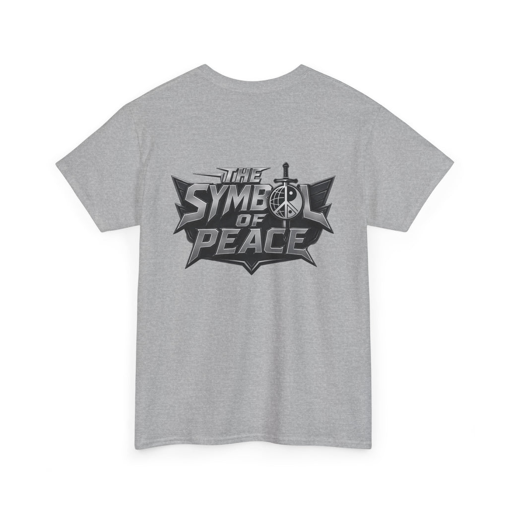 Symbol of Peace Graphic Tee — Sword & Shield Logo T‑Shirt