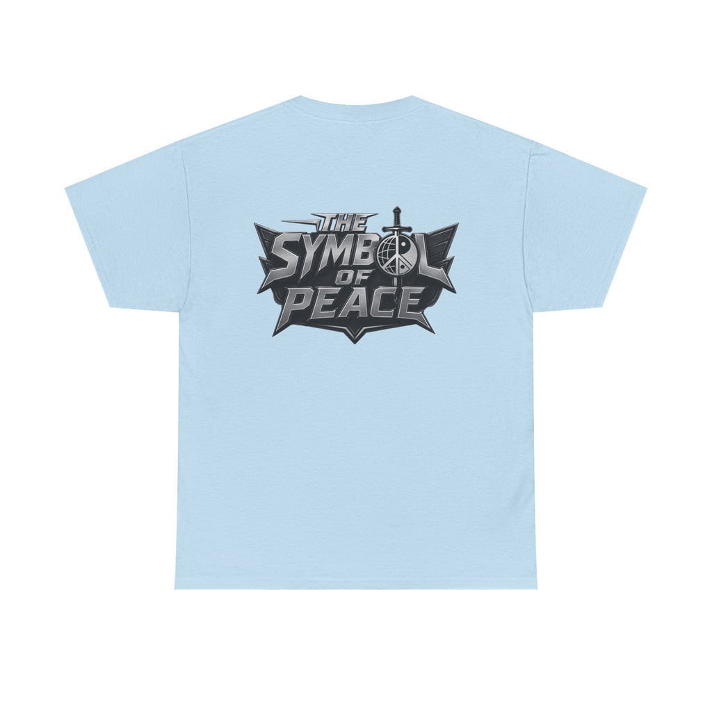 Symbol of Peace Graphic Tee — Sword & Shield Logo T‑Shirt