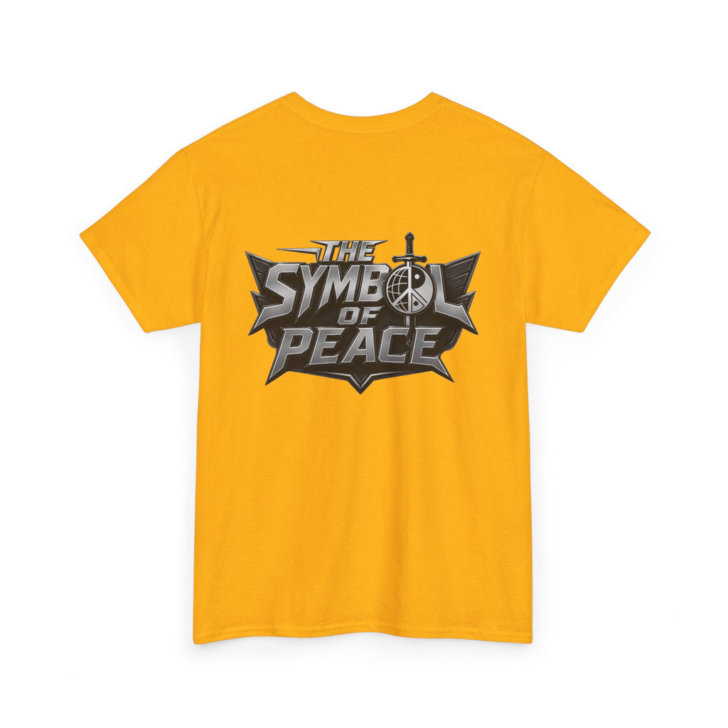 Symbol of Peace Graphic Tee — Sword & Shield Logo T‑Shirt