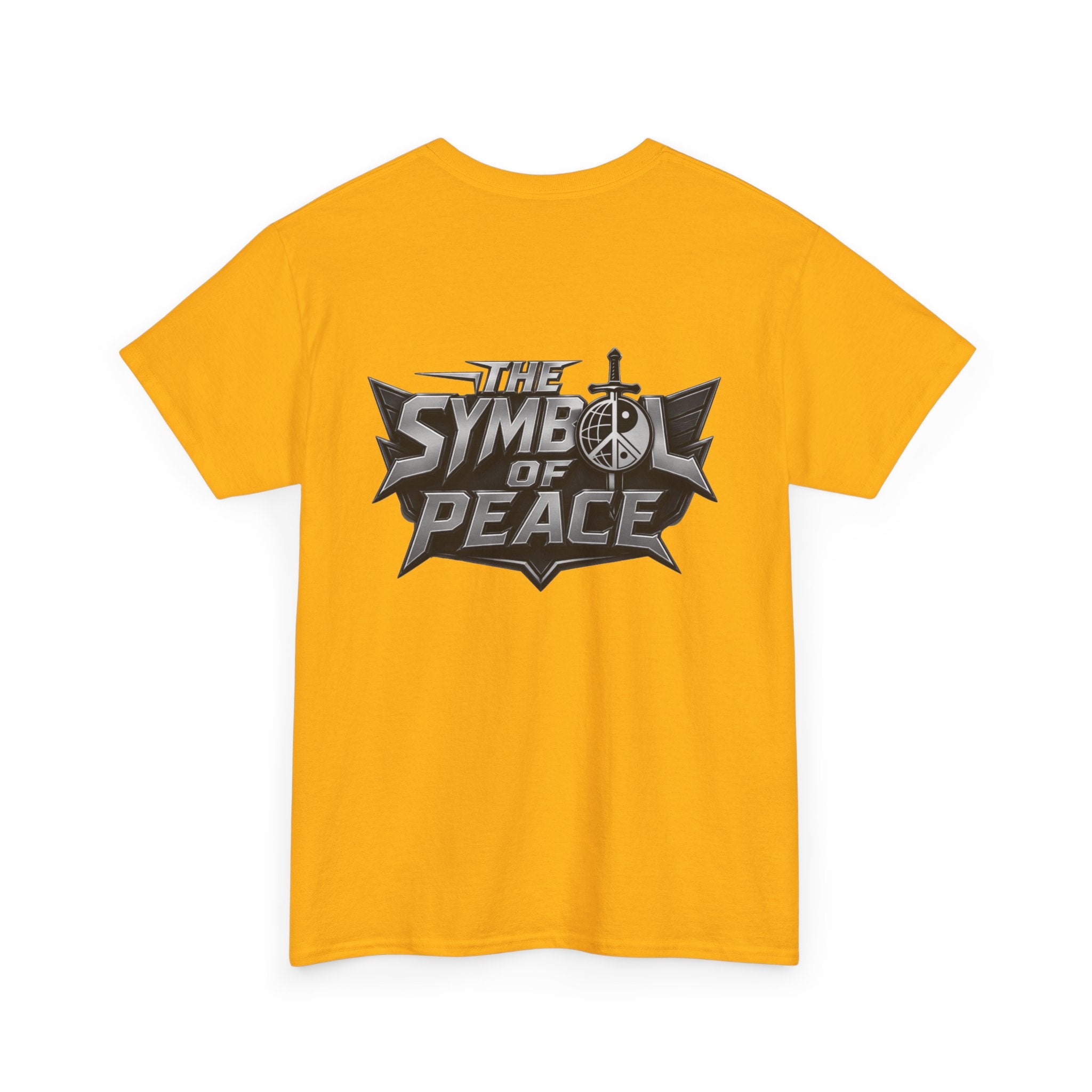Symbol of Peace Graphic Tee — Sword & Shield Logo T‑Shirt