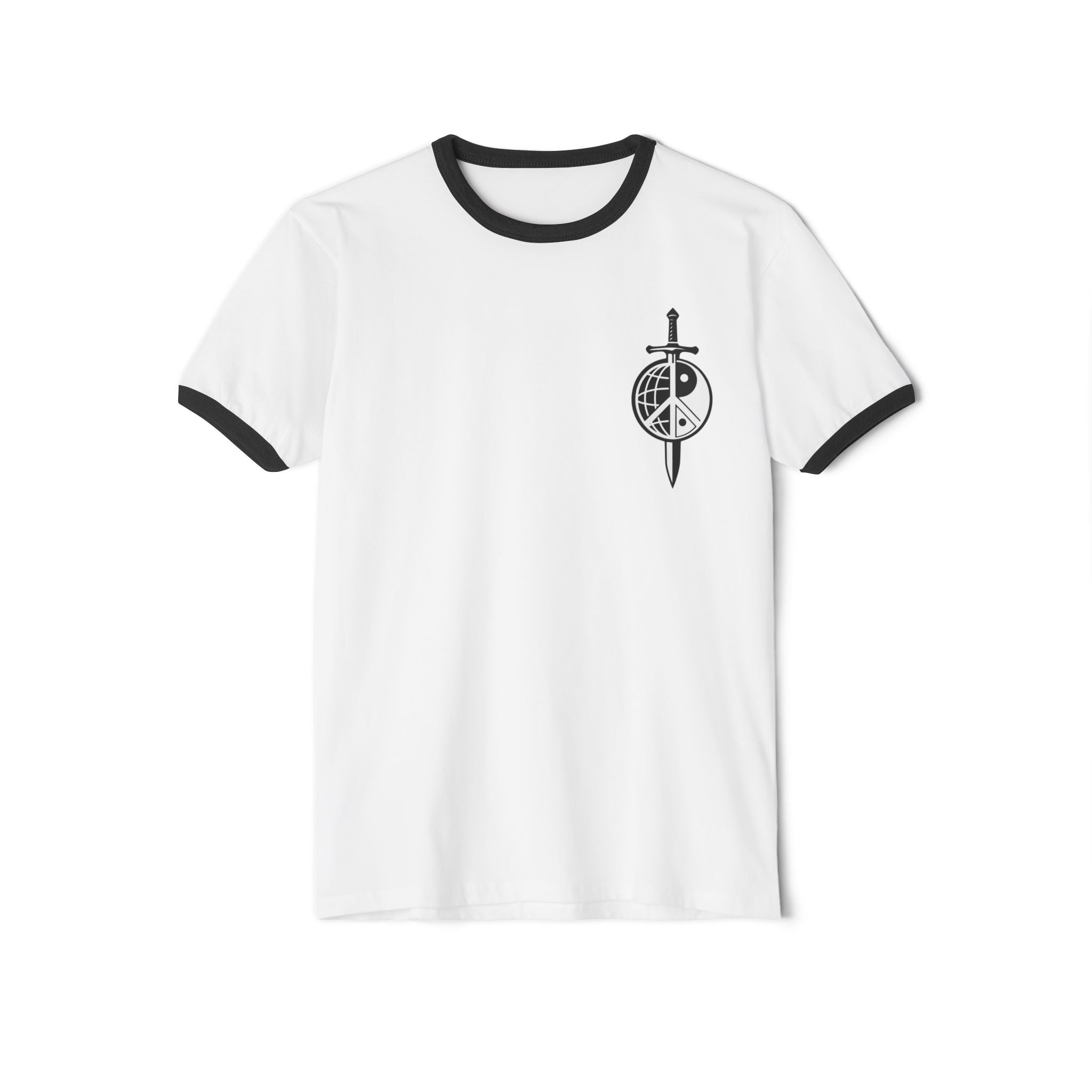 Sword & Peace Ringer T-Shirt — "The Symbol of Peace" Graphic Tee