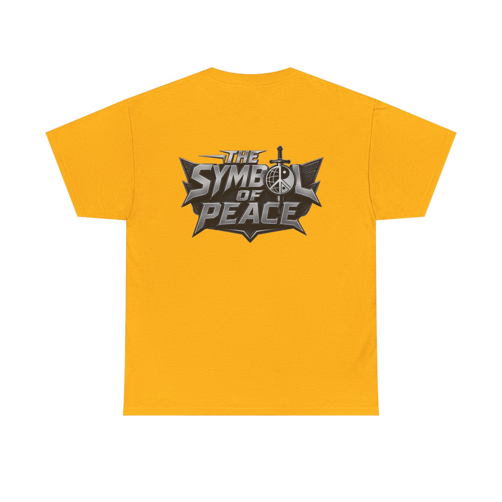 Symbol of Peace Graphic Tee — Sword & Shield Logo T‑Shirt