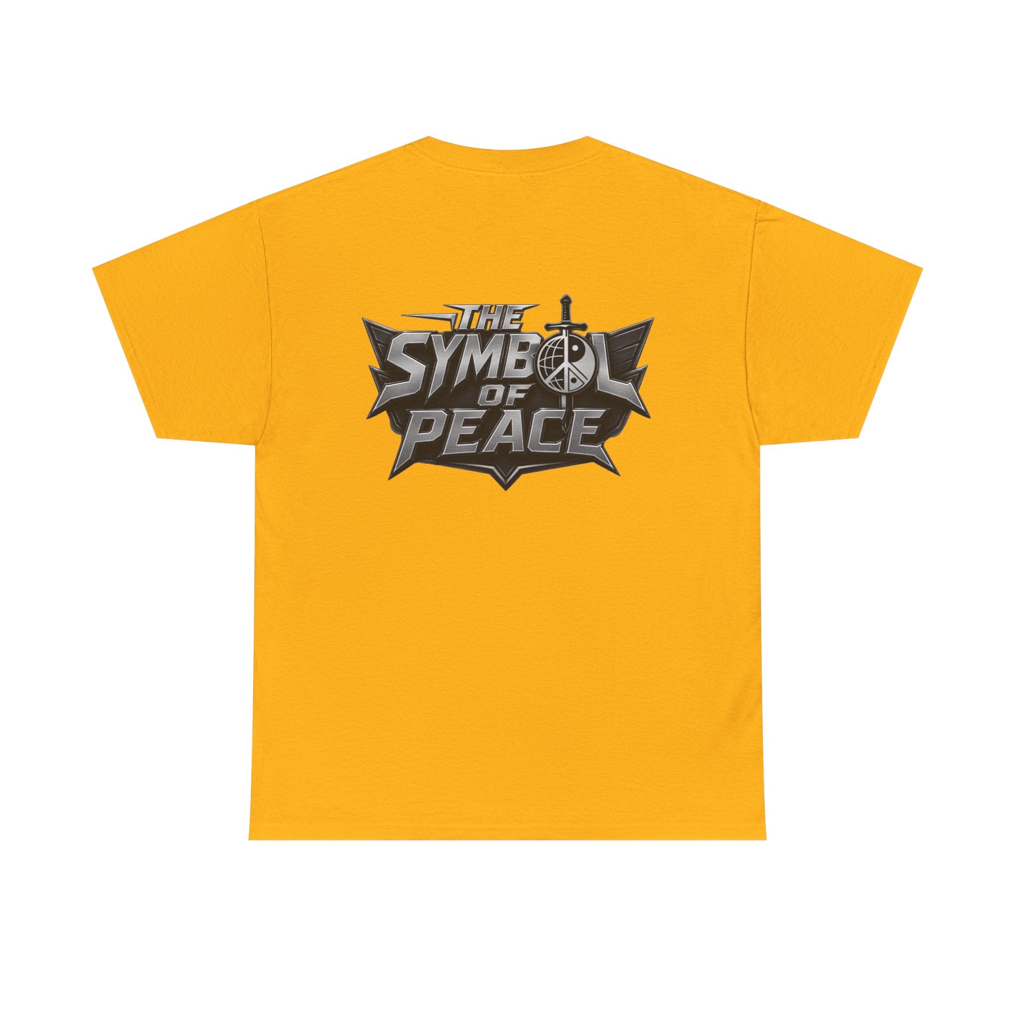 Symbol of Peace Graphic Tee — Sword & Shield Logo T‑Shirt