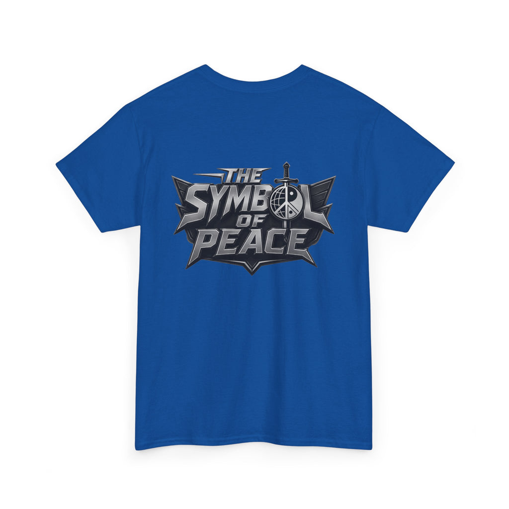 Symbol of Peace Graphic Tee — Sword & Shield Logo T‑Shirt