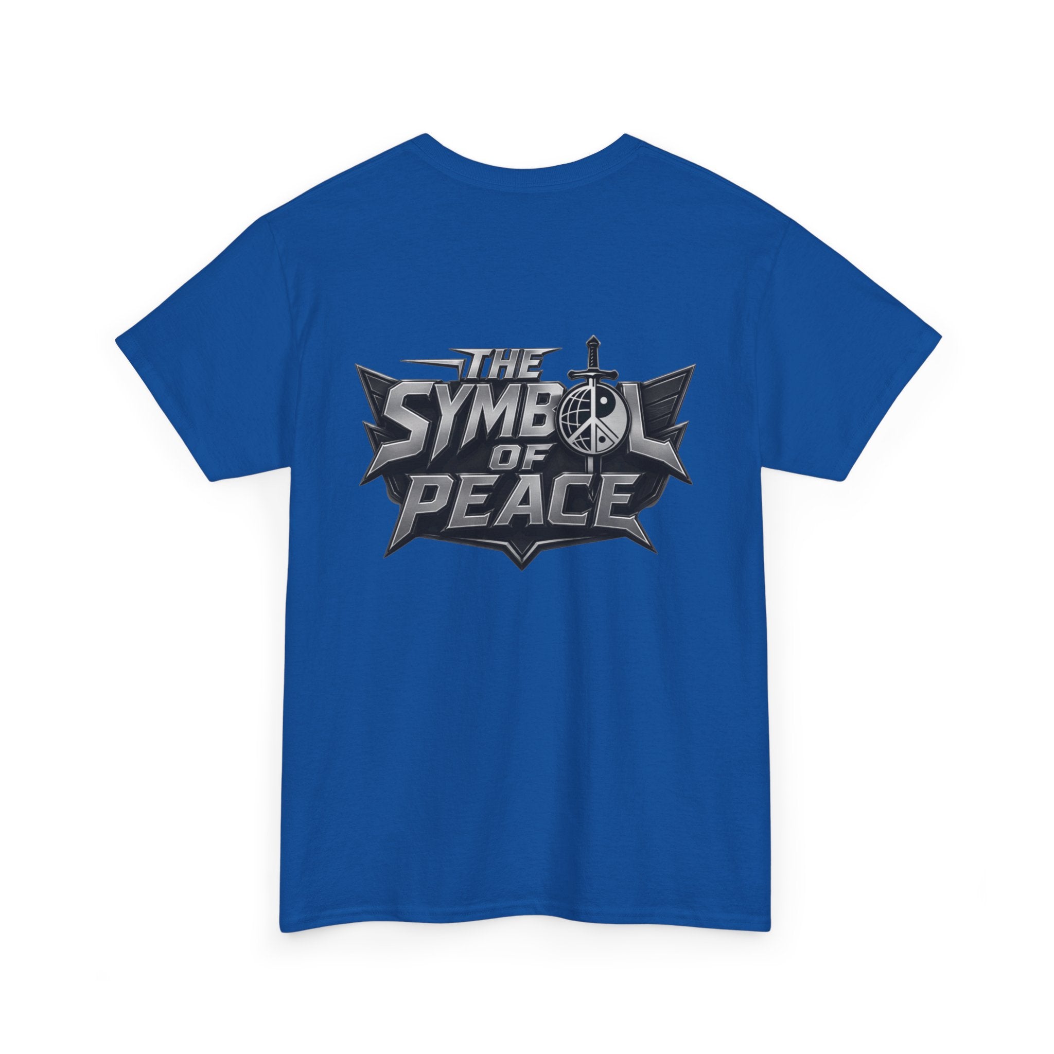Symbol of Peace Graphic Tee — Sword & Shield Logo T‑Shirt