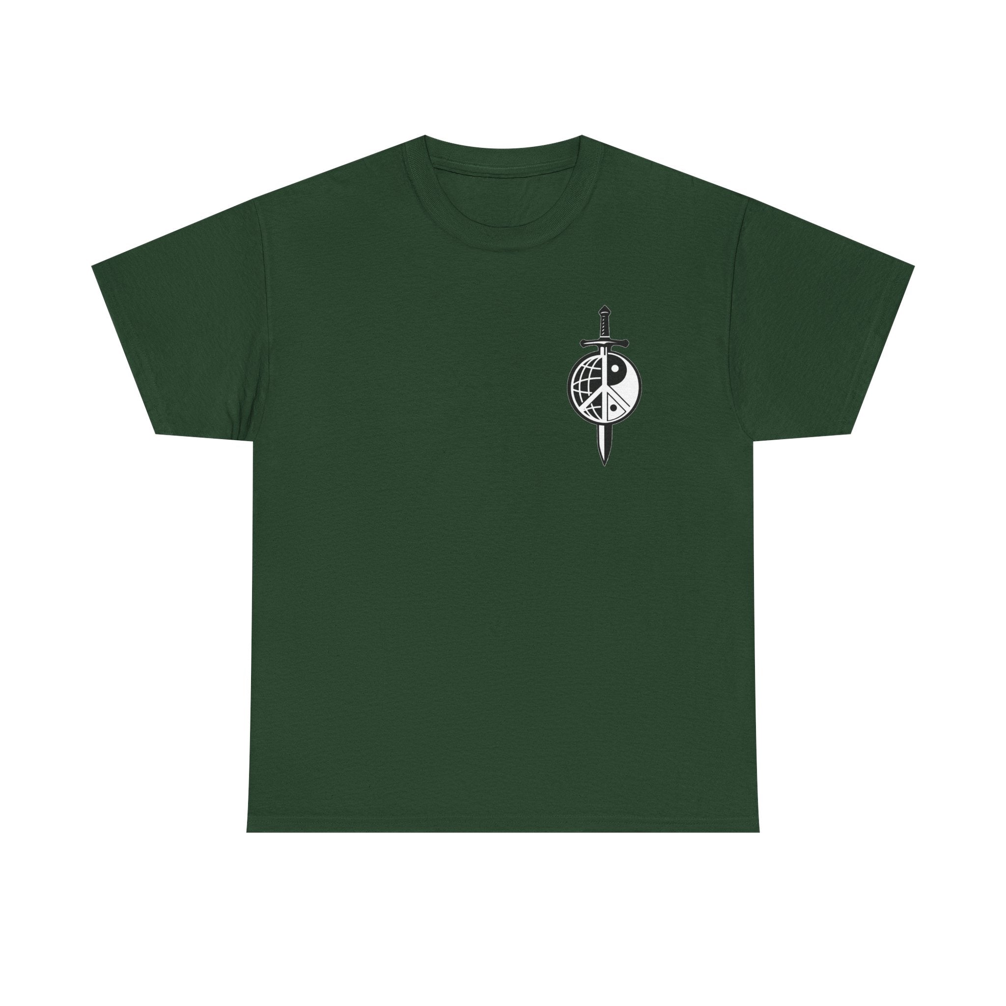 Symbol of Peace Graphic Tee — Sword & Shield Logo T‑Shirt