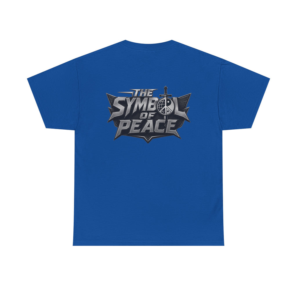 Symbol of Peace Graphic Tee — Sword & Shield Logo T‑Shirt