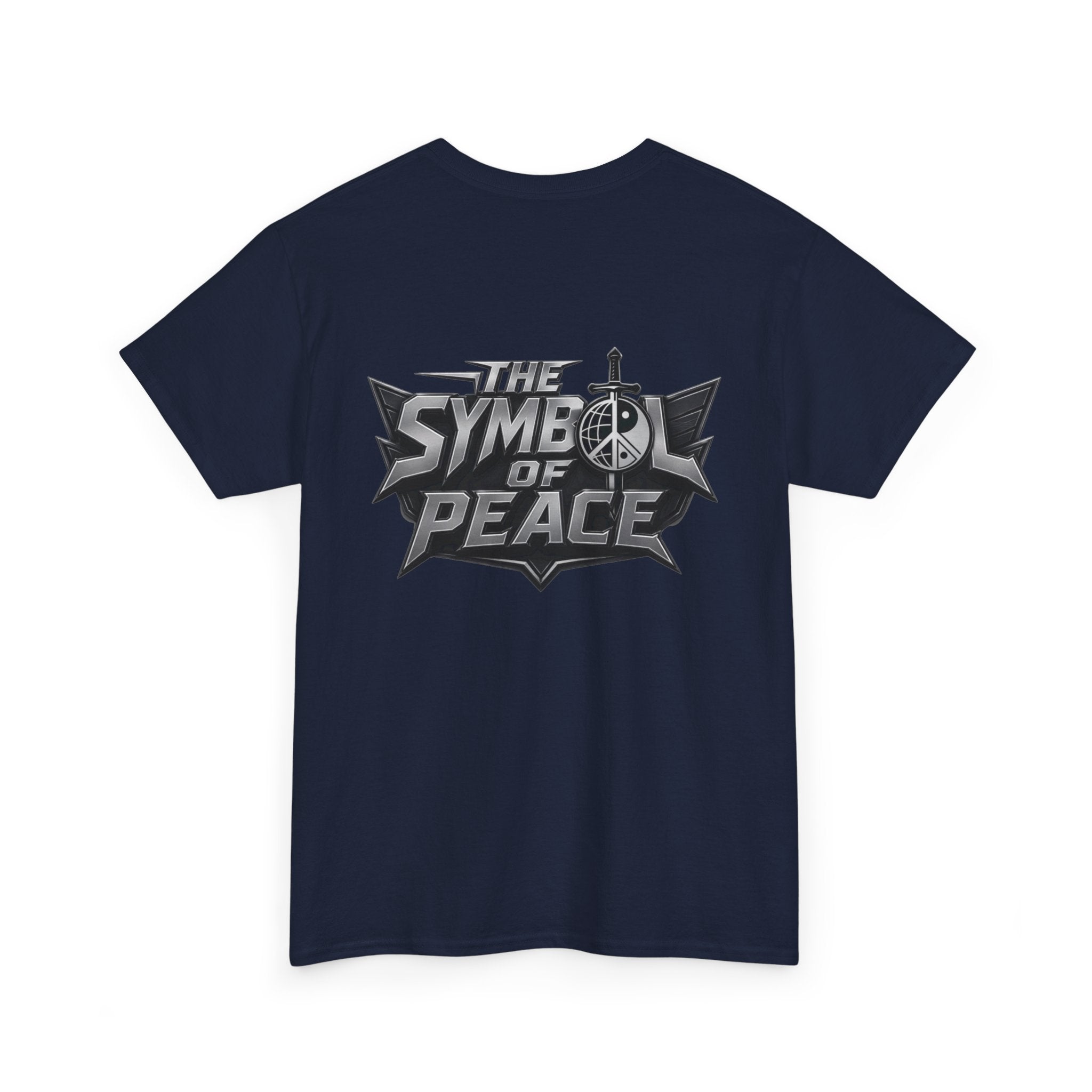 Symbol of Peace Graphic Tee — Sword & Shield Logo T‑Shirt