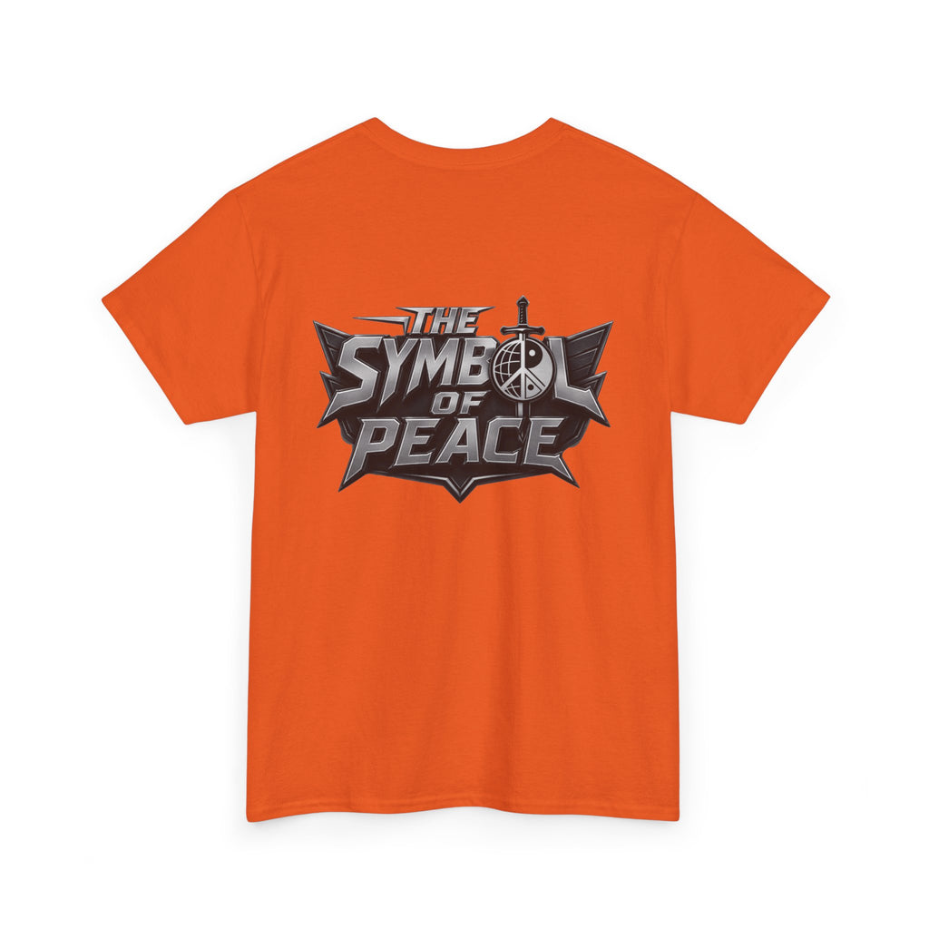 Symbol of Peace Graphic Tee — Sword & Shield Logo T‑Shirt