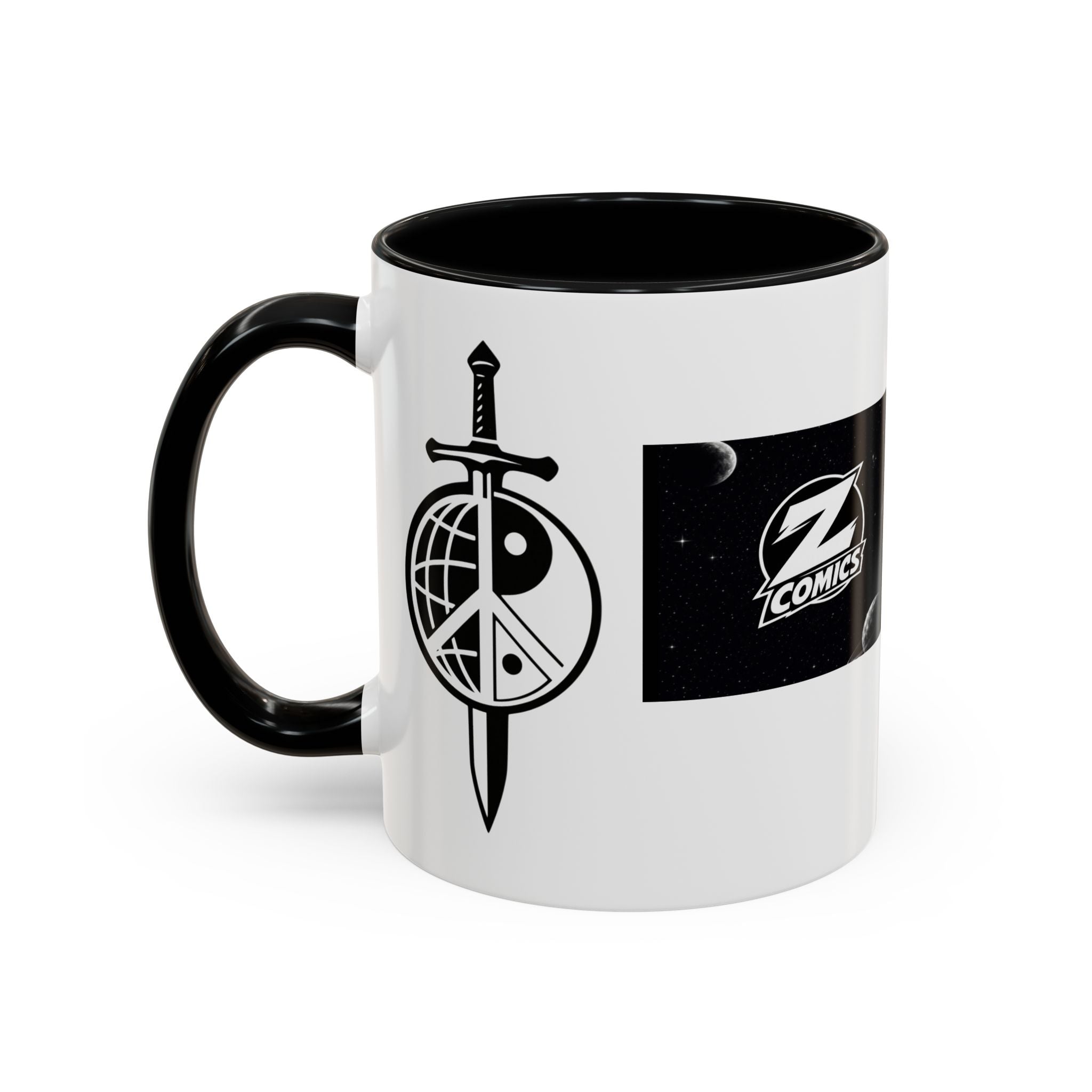 Peace Globe Dagger Accent Coffee Mug — Z Comics Logo 11/15oz