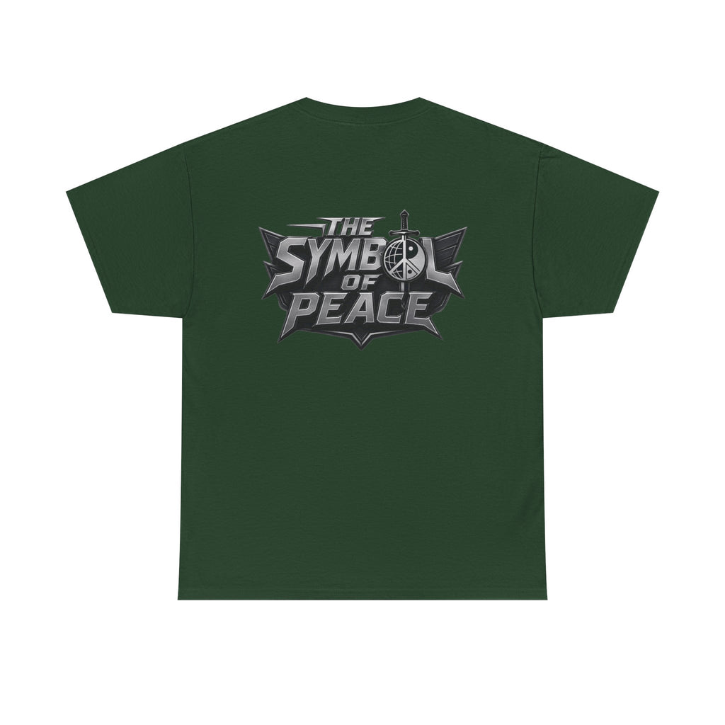 Symbol of Peace Graphic Tee — Sword & Shield Logo T‑Shirt