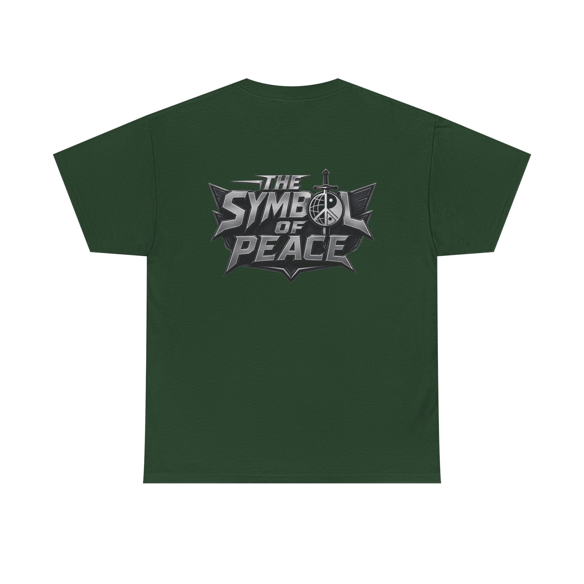 Symbol of Peace Graphic Tee — Sword & Shield Logo T‑Shirt