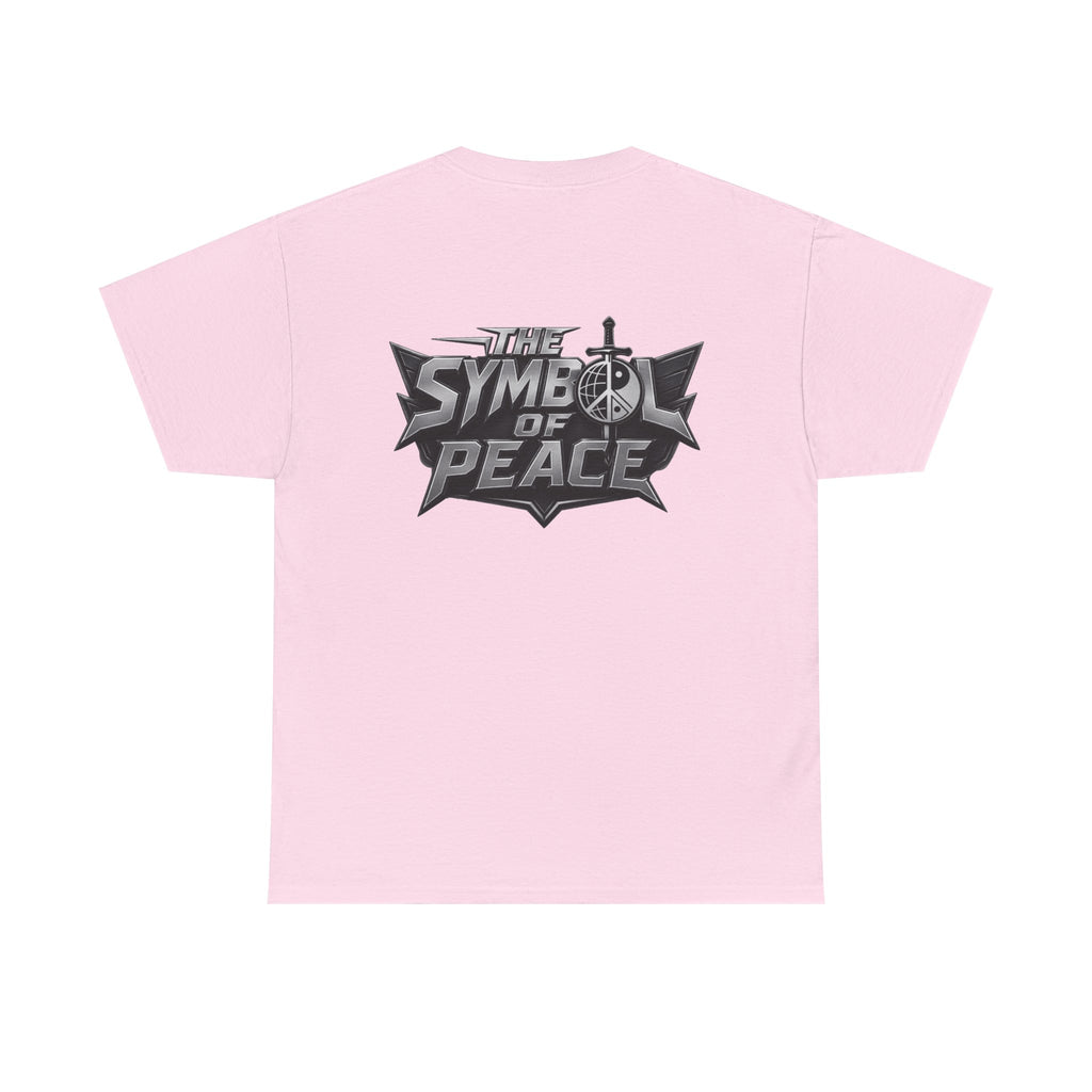 Symbol of Peace Graphic Tee — Sword & Shield Logo T‑Shirt