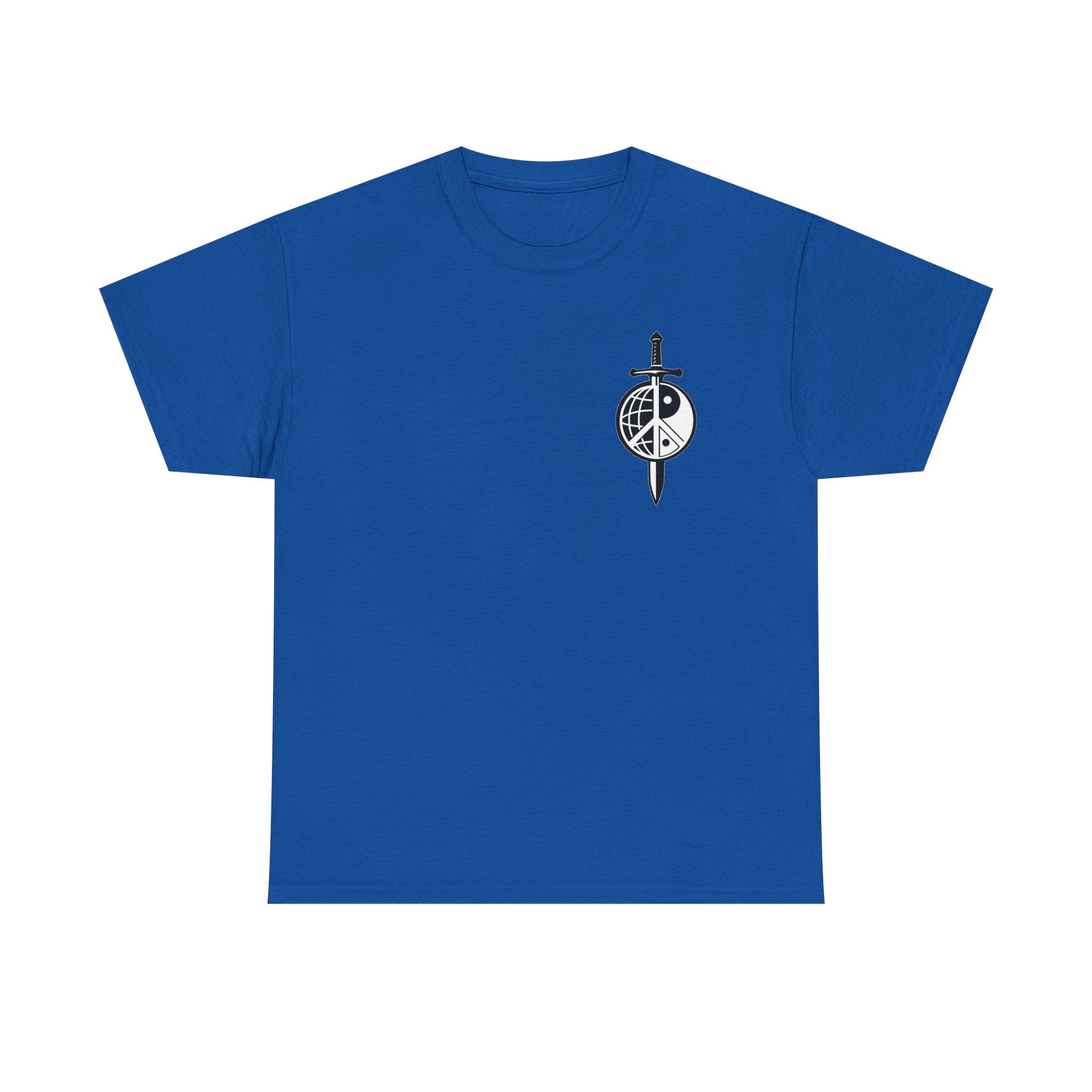 Symbol of Peace Graphic Tee — Sword & Shield Logo T‑Shirt