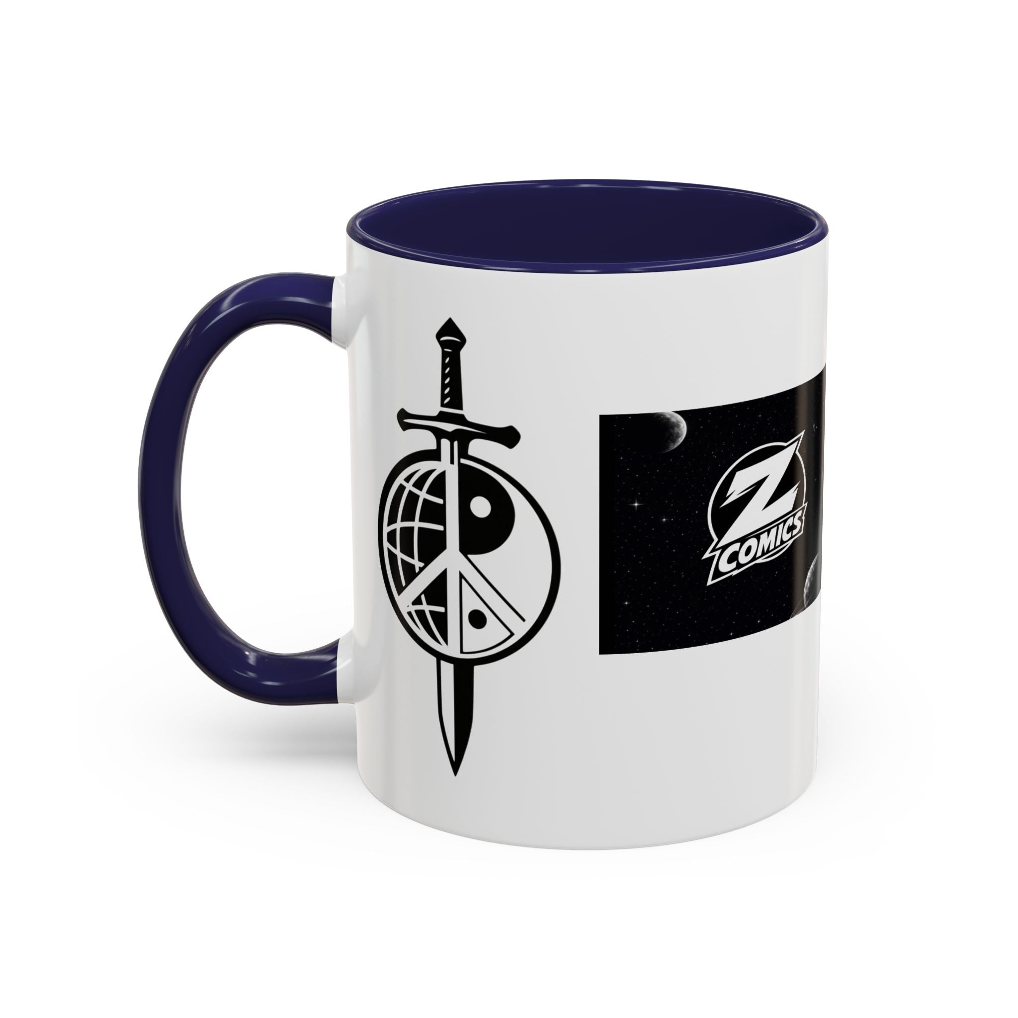 Peace Globe Dagger Accent Coffee Mug — Z Comics Logo 11/15oz