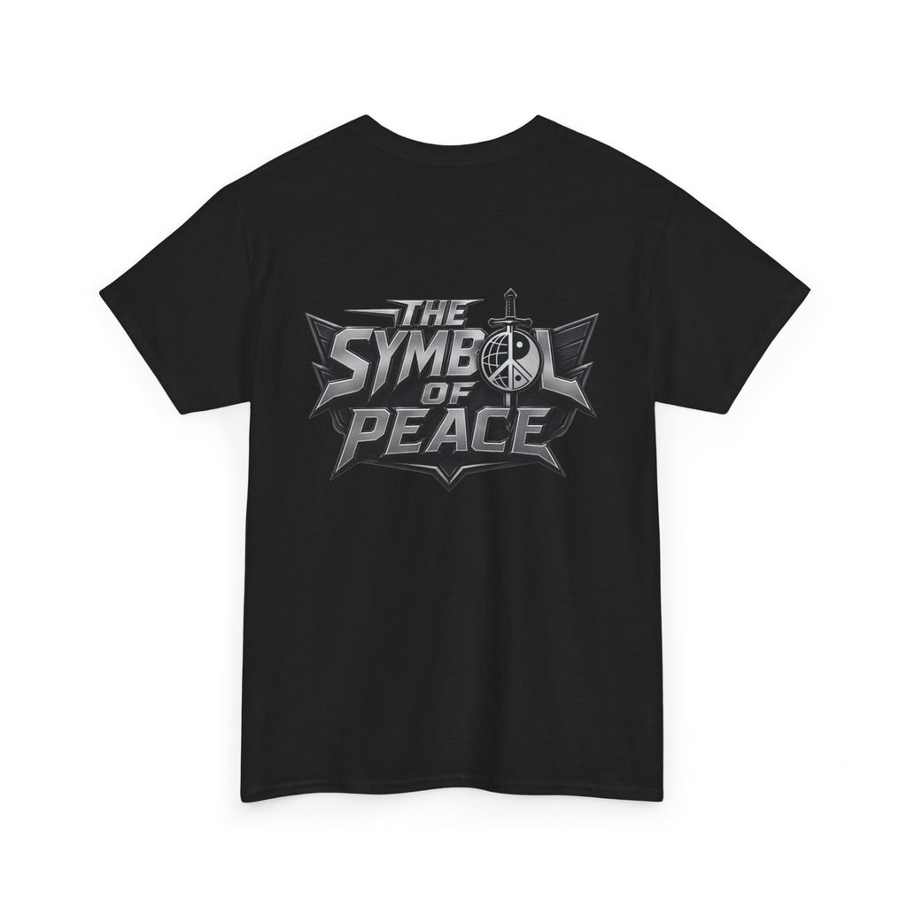 Symbol of Peace Graphic Tee — Sword & Shield Logo T‑Shirt