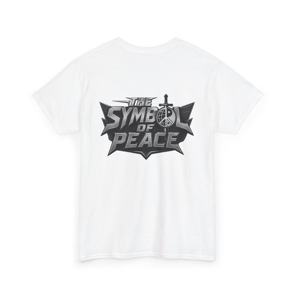 Symbol of Peace Graphic Tee — Sword & Shield Logo T‑Shirt