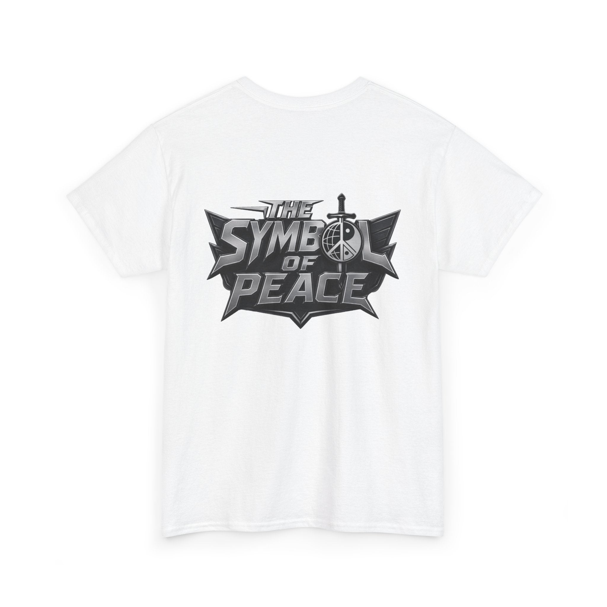 Symbol of Peace Graphic Tee — Sword & Shield Logo T‑Shirt
